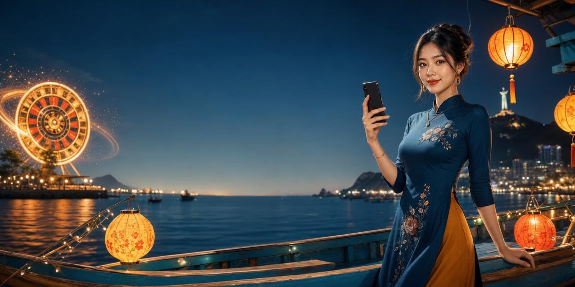 Người chơi trải nghiệm roulette trực tuyến tại Hội An với ánh đèn lồng lung linh