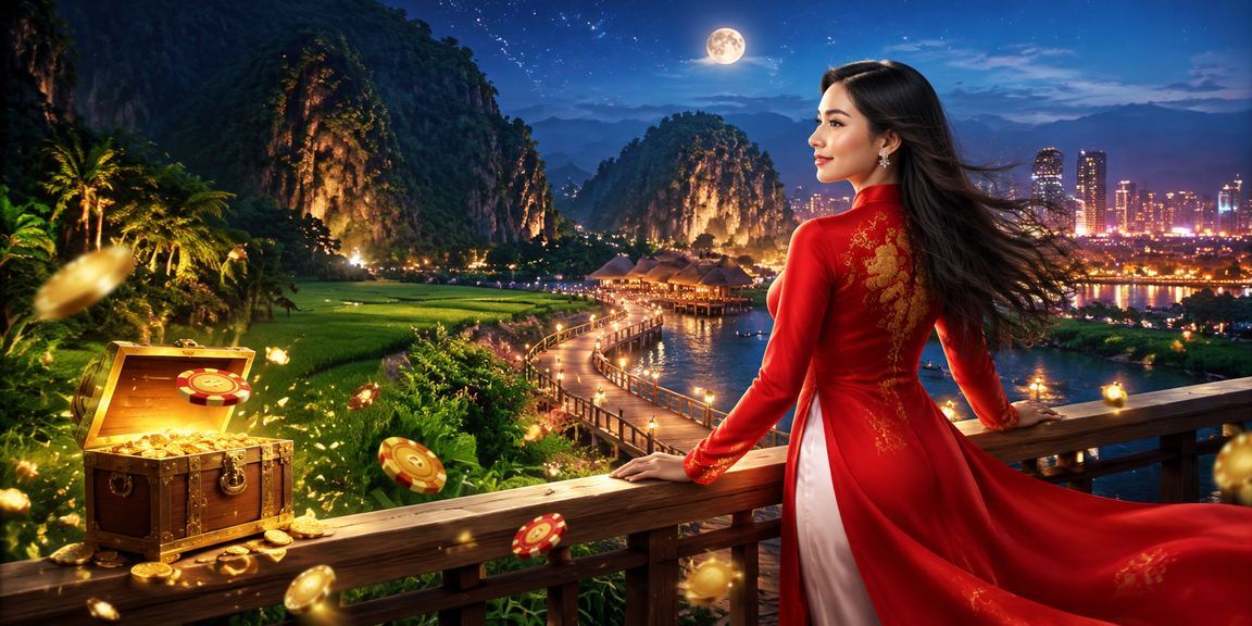 Người phụ nữ mặc áo dài chơi bài truyền thống tại Ninh Bình trong không gian yên tĩnh